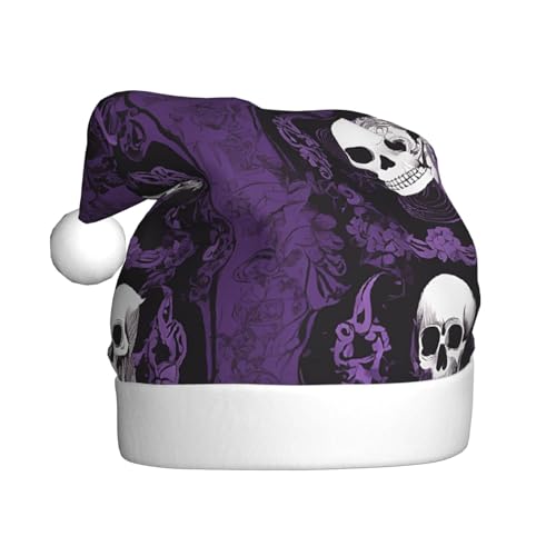 ZXMDZTSS Plüsch-Weihnachtsmütze für Erwachsene, Motiv: gruseliger Gothic-Stil, gemütlich, festlich, Weihnachtsmann-Kopfbedeckung, Pom-Pom für Weihnachten, Partys, Feiertage, Violett / Schwarz ZXMDZTSS Plüsch-Weihnachtsmütze für Erwachsene, Motiv: gruseliger Gothic-Stil, gemütlich, festlich, Weihnachtsmann-Kopfbedeckung, Pom-Pom für Weihnachten, Partys, Feiertage, Violett / Schwarz von ZXMDZTSS