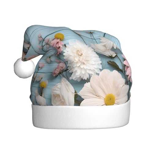 ZXMDZTSS Plüsch-Weihnachtsmütze für Erwachsene, mit Blumendruck, gemütlich, festlich, Weihnachtsmann-Kopfbedeckung, Pompon für Weihnachten, Partys, Feiertage. ZXMDZTSS Plüsch-Weihnachtsmütze für Erwachsene, mit Blumendruck, gemütlich, festlich, Weihnachtsmann-Kopfbedeckung, Pompon für Weihnachten, Partys, Feiertage. von ZXMDZTSS
