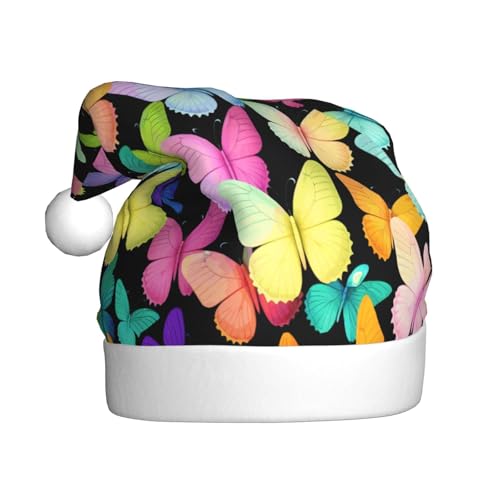 ZXMDZTSS Schmetterling-Druck für Erwachsene, Plüsch-Weihnachtsmütze, gemütlich, festlich, Weihnachtsmann-Kopfbedeckung, Pompon für Weihnachten, Partys, Feiertage. ZXMDZTSS Schmetterling-Druck für Erwachsene, Plüsch-Weihnachtsmütze, gemütlich, festlich, Weihnachtsmann-Kopfbedeckung, Pompon für Weihnachten, Partys, Feiertage. von ZXMDZTSS