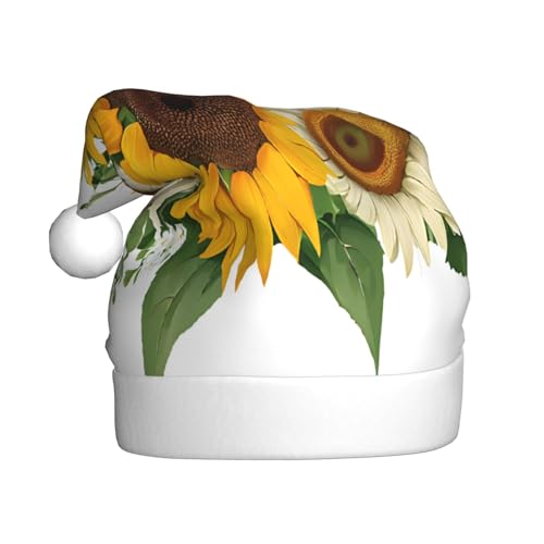 ZXMDZTSS Sonnenblumen-Druck für Erwachsene, Plüsch-Weihnachtsmütze, gemütlich, festlich, Weihnachtsmann-Kopfbedeckung, Pompon für Weihnachten, Partys, Feiertage. ZXMDZTSS Sonnenblumen-Druck für Erwachsene, Plüsch-Weihnachtsmütze, gemütlich, festlich, Weihnachtsmann-Kopfbedeckung, Pompon für Weihnachten, Partys, Feiertage. von ZXMDZTSS