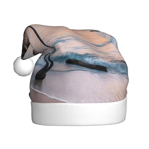 ZXMDZTSS Sunrise Tropische Palmeninsel – Druck für Erwachsene, Plüsch-Weihnachtsmütze, gemütlich, festlich, Weihnachtsmann-Kopfbedeckung, Pompon für Weihnachtsfeiern, Feiertage. ZXMDZTSS Sunrise Tropische Palmeninsel – Druck für Erwachsene, Plüsch-Weihnachtsmütze, gemütlich, festlich, Weihnachtsmann-Kopfbedeckung, Pompon für Weihnachtsfeiern, Feiertage. von ZXMDZTSS