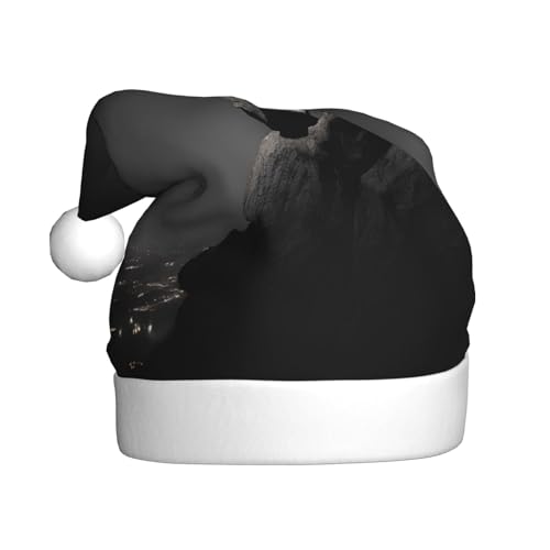 ZXMDZTSS Weihnachtsmütze für Erwachsene, Motiv: Wolf, Nacht, Mond, Plüsch, gemütlich, festlich, Weihnachtsmann-Kopfbedeckung, Pompon für Weihnachten, Partys, Feiertage. ZXMDZTSS Weihnachtsmütze für Erwachsene, Motiv: Wolf, Nacht, Mond, Plüsch, gemütlich, festlich, Weihnachtsmann-Kopfbedeckung, Pompon für Weihnachten, Partys, Feiertage. von ZXMDZTSS