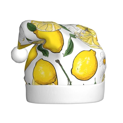 ZXMDZTSS Weihnachtsmütze für Erwachsene, Plüsch, mit gelben Zitronen, gemütlich, festlich, Weihnachtsmann-Kopfbedeckung, Pompon für Weihnachten, Partys, Feiertage. ZXMDZTSS Weihnachtsmütze für Erwachsene, Plüsch, mit gelben Zitronen, gemütlich, festlich, Weihnachtsmann-Kopfbedeckung, Pompon für Weihnachten, Partys, Feiertage. von ZXMDZTSS