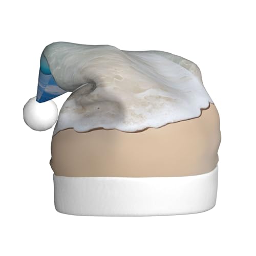 ZXMDZTSS Weihnachtsmütze für Erwachsene, Plüsch-Weihnachtsmütze, gemütlich, festlich, Weihnachtsmann-Kopfbedeckung, Pom-Pom für Weihnachten, Partys, Feiertage. von ZXMDZTSS