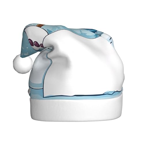 ZXMDZTSS Weihnachtsmütze mit Aufschrift "Merry Christmas" für Erwachsene, Plüsch, gemütlich, festlich, Weihnachtsmann-Kopfbedeckung, Pom-Pom für Weihnachten, Partys, Feiertage. von ZXMDZTSS