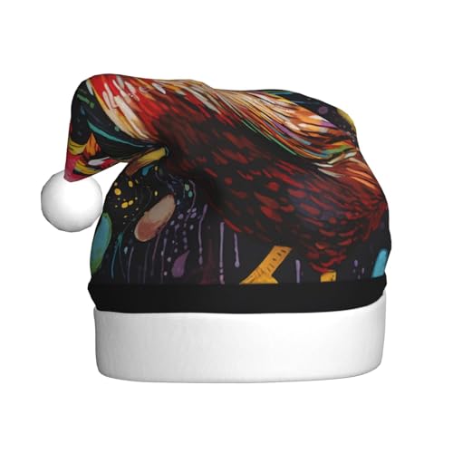ZXMDZTSS Weihnachtsmütze mit Hühner-Aufdruck für Erwachsene, Plüsch, gemütlich, festlich, Weihnachtsmann-Kopfbedeckung, Pompon für Weihnachten, Partys, Feiertage. ZXMDZTSS Weihnachtsmütze mit Hühner-Aufdruck für Erwachsene, Plüsch, gemütlich, festlich, Weihnachtsmann-Kopfbedeckung, Pompon für Weihnachten, Partys, Feiertage. von ZXMDZTSS