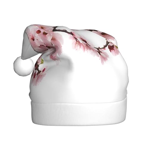 ZXMDZTSS Weihnachtsmütze mit Kirschblüten-Baum-Druck, für Erwachsene, Plüsch, gemütlich, festlich, Weihnachtsmann-Kopfbedeckung, Pompon für Weihnachten, Partys, Feiertage. ZXMDZTSS Weihnachtsmütze mit Kirschblüten-Baum-Druck, für Erwachsene, Plüsch, gemütlich, festlich, Weihnachtsmann-Kopfbedeckung, Pompon für Weihnachten, Partys, Feiertage. von ZXMDZTSS