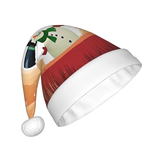 ZXMDZTSS Weihnachtsmütze mit Schneemann-Aufdruck für Erwachsene, Plüsch, gemütlich, festlich, Weihnachtsmann-Kopfbedeckung, Pompon für Weihnachtsfeiern, Feiertage. ZXMDZTSS Weihnachtsmütze mit Schneemann-Aufdruck für Erwachsene, Plüsch, gemütlich, festlich, Weihnachtsmann-Kopfbedeckung, Pompon für Weihnachtsfeiern, Feiertage. von ZXMDZTSS