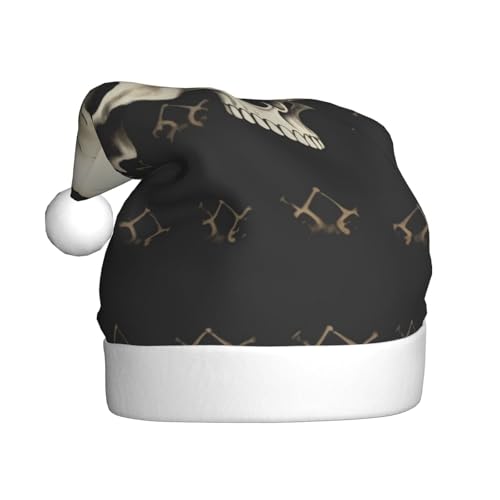 ZXMDZTSS Weihnachtsmütze mit Totenkopf-Aufdruck für Erwachsene, Plüsch, gemütlich, festlich, Weihnachtsmann-Kopfbedeckung, Pompon für Weihnachten, Partys, Feiertage. ZXMDZTSS Weihnachtsmütze mit Totenkopf-Aufdruck für Erwachsene, Plüsch, gemütlich, festlich, Weihnachtsmann-Kopfbedeckung, Pompon für Weihnachten, Partys, Feiertage. von ZXMDZTSS