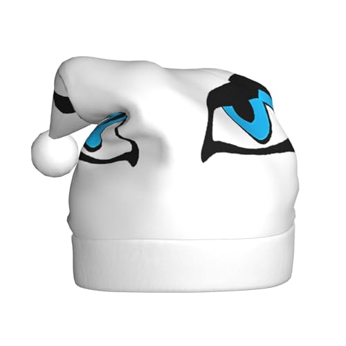 ZXMDZTSS Wimpernmuster – Druck für Erwachsene, Plüsch-Weihnachtsmütze, gemütlich, festlich, Weihnachtsmann-Kopfbedeckung, Pom-Pom für Weihnachten, Partys, Feiertage. von ZXMDZTSS