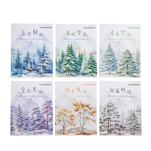 ZXMNBH 20 Stück/Packung Grüner Schneewald PET-Aufkleber für Scrapbooking Kit Wasserdicht Klar Aufkleber Junk Journaling Supplies Journals Tagebuch Planer Collage Laptop Papier Handwerk von ZXMNBH
