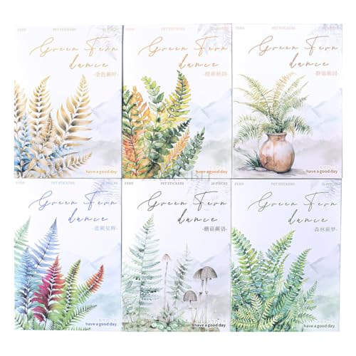 ZXMNBH 20 Stück transparente PET-Aufkleber für Scrapbooking (Orange-Farn) von ZXMNBH