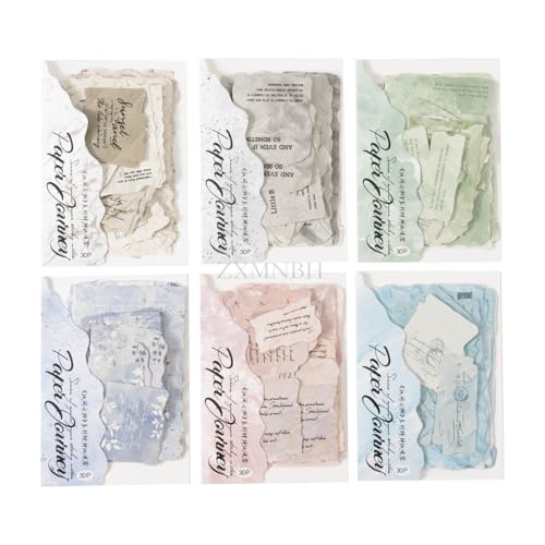 ZXMNBH 30 Stück/Packung Sweet Words Papier für Scrapbooking Kit Junk Journaling Supplies Journals Medientagebuch Planer Collage Karte Verzierungen Sets Papier Handwerk von ZXMNBH