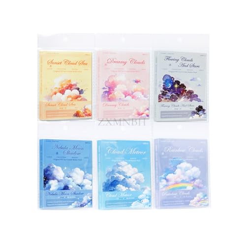 ZXMNBH 30 Stück/Packung Traumhafte Wolken PET-Aufkleber für Scrapbooking Kit Wasserdicht Klar Aufkleber Junk Journaling Supplies Journals Tagebuch Planer Collage Laptop Papier Basteln von ZXMNBH