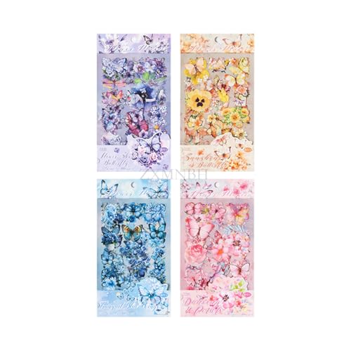 ZXMNBH 4 Stück/Packung Sonnenblumen und Schmetterlinge, PET-Aufkleber für Scrapbooking, wasserdicht, transparent, Aufkleber, Junk, Journaling, Zubehör, Tagebuch, Planer, Collage, Laptop, Papierbasteln ZXMNBH 4 Stück/Packung Sonnenblumen und Schmetterlinge, PET-Aufkleber für Scrapbooking, wasserdicht, transparent, Aufkleber, Junk, Journaling, Zubehör, Tagebuch, Planer, Collage, Laptop, Papierbasteln von ZXMNBH