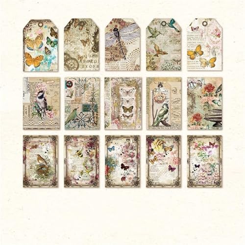 ZXMNBH Aufkleber für Scrapbooking Kit Schmetterling Vogel Washi Ästhetisches Papier Tagebuch Planer Junk Bullet Journaling Dekorative Lieferungen 45 Stück/Packung von ZXMNBH