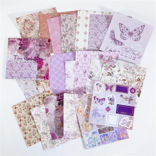 ZXMNBH Aufkleber für Scrapbooking-Set, violette Serie, ästhetisches Papier, Tagebuch, Planer, Junk, Journaling, dekoratives Zubehör, 20 Stück/Packung ZXMNBH Aufkleber für Scrapbooking-Set, violette Serie, ästhetisches Papier, Tagebuch, Planer, Junk, Journaling, dekoratives Zubehör, 20 Stück/Packung von ZXMNBH