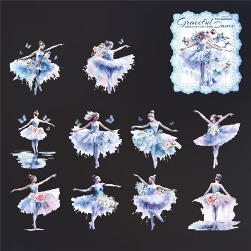 ZXMNBH PET-Aufkleber für Scrapbooking, Blumentanz, ästhetisches Papier, Tagebuch, Planer, Junk, Journaling, dekoratives Zubehör, 10 Stück/Packung ZXMNBH PET-Aufkleber für Scrapbooking, Blumentanz, ästhetisches Papier, Tagebuch, Planer, Junk, Journaling, dekoratives Zubehör, 10 Stück/Packung von ZXMNBH