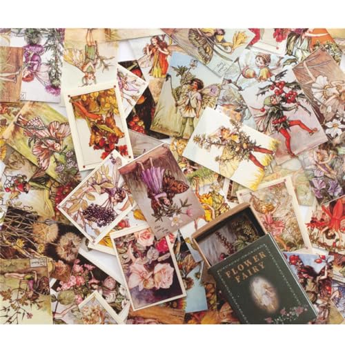 ZXMNBH Papier für Scrapbooking Kit Blume Fee Collage Tagebuch Planer Materialien Erwachsene Junk Journaling Decor Supplies 100 Stück/box von ZXMNBH