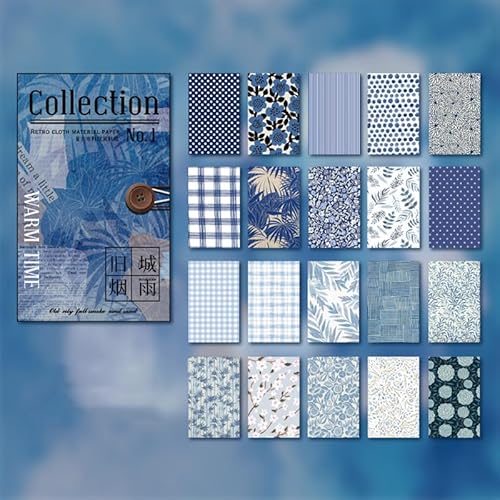 ZXMNBH Papier für Scrapbooking Kit Dark Dlue Collage Tagebuch Planer Materialien Erwachsene Junk Journaling Decor Supplies 60 Stück/Packung von ZXMNBH