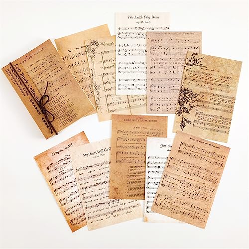 ZXMNBH Papier für Scrapbooking Kit Klassische Musik Collage Tagebuch Planer Materialien Erwachsene Junk Journaling Decor Supplies 60 Stück/Packung von ZXMNBH