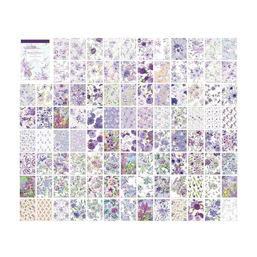 ZXMNBH Papier für Scrapbooking Kit Lila Blumen Collage Tagebuch Planer Materialien Erwachsene Junk Journaling Decor Supplies 100 Stück/Packung ZXMNBH Papier für Scrapbooking Kit Lila Blumen Collage Tagebuch Planer Materialien Erwachsene Junk Journaling Decor Supplies 100 Stück/Packung von ZXMNBH
