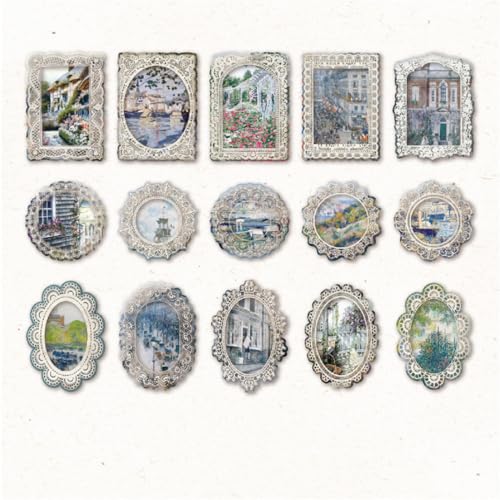 ZXMNBH Papier für Scrapbooking Kit Spitze Landschaft Collage Tagebuch Planer Materialien Erwachsene Junk Journaling Decor Supplies 45 Stück/Packung von ZXMNBH