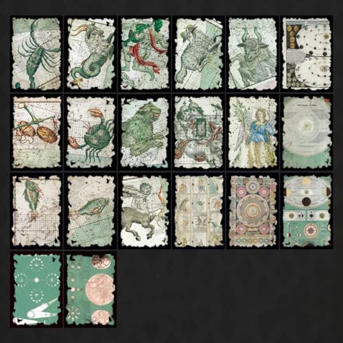 ZXMNBH Papier für Scrapbooking Kit Vintage Astrologie Collage Tagebuch Planer Materialien Erwachsene Junk Journaling Decor Supplies 40 Stück/Packung von ZXMNBH