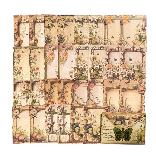 ZXMNBH Papier für Scrapbooking-Set, grünes Kapitel, Collage, Tagebuch, Planer, Materialien, Erwachsene, Junk, Journaling, Dekoration, Zubehör, 30 Stück/Packung ZXMNBH Papier für Scrapbooking-Set, grünes Kapitel, Collage, Tagebuch, Planer, Materialien, Erwachsene, Junk, Journaling, Dekoration, Zubehör, 30 Stück/Packung von ZXMNBH