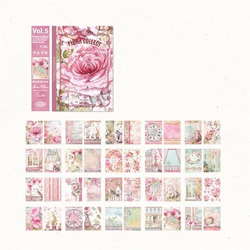 ZXMNBH Papier für Scrapbooking-Set, rosa Blumen, Collage, Tagebuch, Planer, Materialien, Erwachsene, Junk, Journaling, Dekoration, Zubehör, 40 Stück/Packung ZXMNBH Papier für Scrapbooking-Set, rosa Blumen, Collage, Tagebuch, Planer, Materialien, Erwachsene, Junk, Journaling, Dekoration, Zubehör, 40 Stück/Packung von ZXMNBH