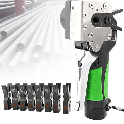 ZXNANA Elektrischer Bördelwerkzeugsatz, 1/4" - 3/4" Kupfer-Bördelwerkzeug HAVC-Bördellehre, 5/8 SAE-Größen Klemmen 45° Exzenter-Bördel 2200 mAh, 5 Spannzangen (8Collets) von ZXNANA