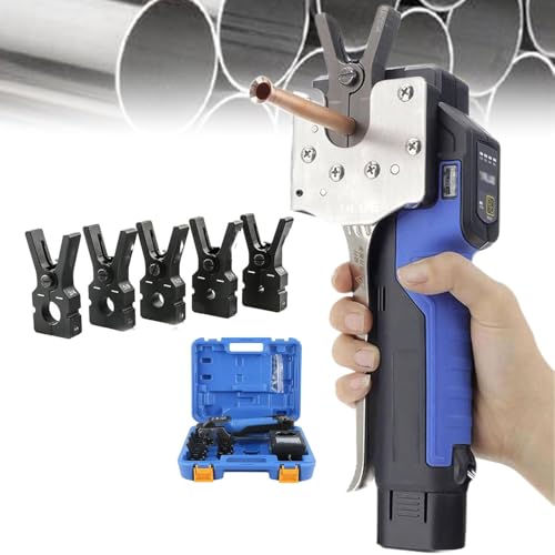 ZXNANA Elektrisches Bördelwerkzeug-Set 1/4" - 3/4" HVAC Power Bördelwerkzeug, 5/8/9 Größen Klemmen 45 Grad Exzentrisches Kupferrohr Bördelmessgerät Set, mit 2000 mAh Leistung (5chucks) von ZXNANA