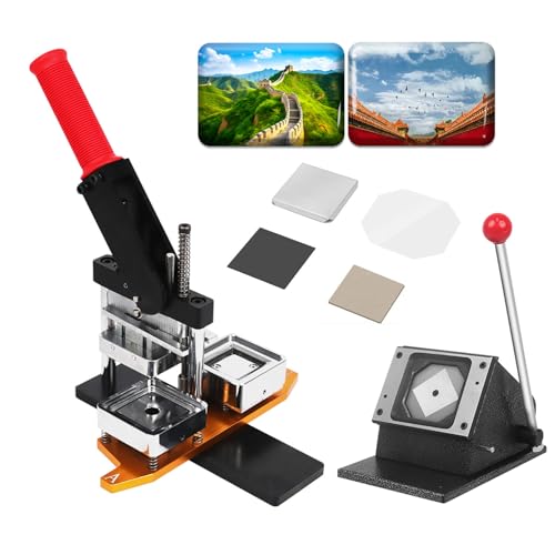 ZXNANA Fotomagnetmaschine 5 Größen für die Herstellung von Kühlschrankmagneten aus Eisen, manuelle Presse mit Papierschneider 100 Stück Verbrauchsmaterialien, Metallabzeichen-Pressekit (65 * 90mm) ZXNANA Fotomagnetmaschine 5 Größen für die Herstellung von Kühlschrankmagneten aus Eisen, manuelle Presse mit Papierschneider 100 Stück Verbrauchsmaterialien, Metallabzeichen-Pressekit (65 * 90mm) von ZXNANA