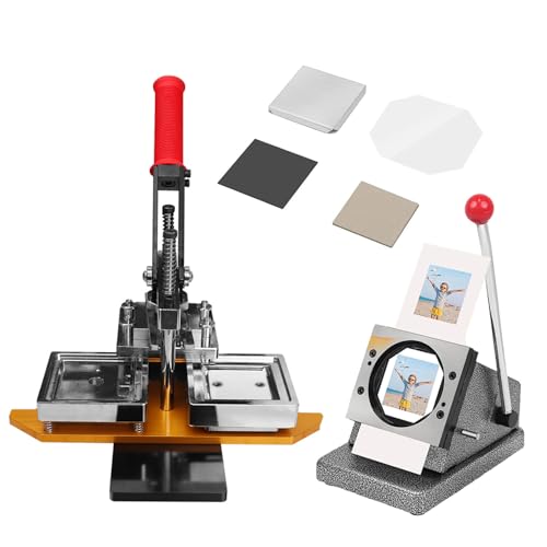 ZXNANA Quadratische Kühlschrankmagnet-Maker-Maschine Papierschneider 100 Stück Kühlschrankmagnetmaterialien, Metallabzeichen-Presse-Kit zur Herstellung von Kühlschrankmagneten (65 * 90mm) von ZXNANA