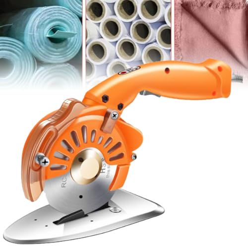 ZXNANA Tragbarer industrieller Stoffschneider, tragbare elektrische Schere, elektrischer rotierender Stoffschneider mit Schärfvorrichtung zum Schneiden von Wildlederpapier (125C) von ZXNANA