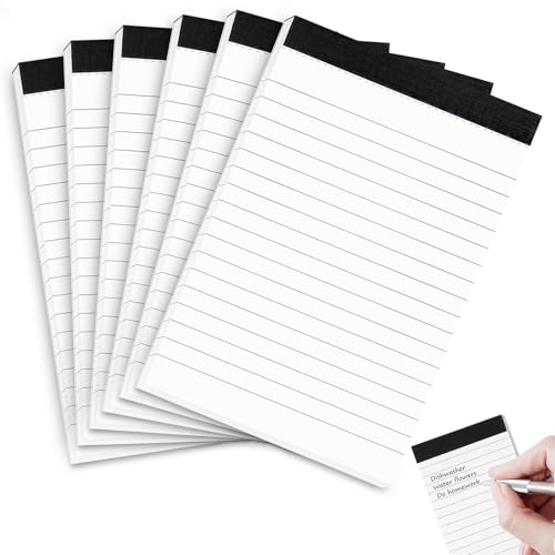 ZXNJA 6 Stück Notizbuch A7, Notizbuch Kariert, Nachfülleinlagen 30 Blatt Pro Block Mini Notizblöcke Liniert Schreibblock Kleiner Ersatzblöcke Für Arbeit Büro Haushalt Schule von ZXNJA