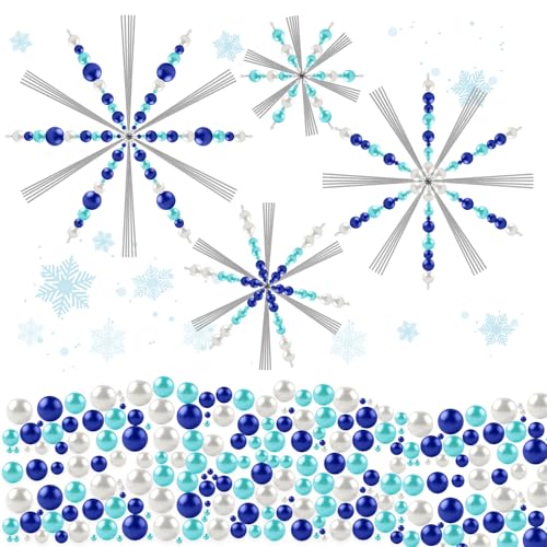 ZXShow 24 Stück Snowflake Drahtsterne Bastelset Schneeflocken Metalldraht Snowflake Drahtsterne Bastelset mit 1512 Mischfarben Perlen 4 Größen für Winterhandwerk DIY Perlen Weihnachten Dekorationen ZXShow 24 Stück Snowflake Drahtsterne Bastelset Schneeflocken Metalldraht Snowflake Drahtsterne Bastelset mit 1512 Mischfarben Perlen 4 Größen für Winterhandwerk DIY Perlen Weihnachten Dekorationen von ZXShow