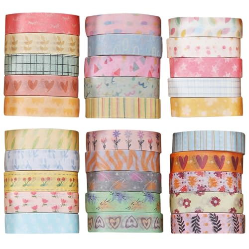 ZXTGBQ 30 Rollen Washi Tape Set Masking Tape, Washi Klebeband Set, Dekoratives Klebeband zum Basteln, Verschönern Bullet Journals, Planner ZXTGBQ 30 Rollen Washi Tape Set Masking Tape, Washi Klebeband Set, Dekoratives Klebeband zum Basteln, Verschönern Bullet Journals, Planner von ZXTGBQ