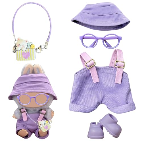 ZXTGBQ 5 Pcs Puppenkleidung, Bekleidung für 17CM Plüsch, Kleidung für Puppe, 17 cm große Puppenkleidung für Kleidung, Kleidung für 17 cm große Puppe(Ohne Plüschspielzeug) von ZXTGBQ