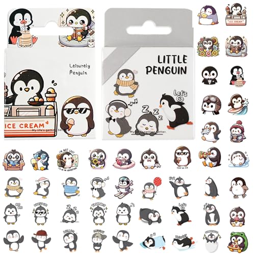 ZXTGBQ 92 Stück Pinguin Aufkleber, Scrapbook Stickers, Pinguin Sticker Set, für Wasserflaschen, Scrapbooking, Tagebuch, Laptop, für Erwachsene und Jugendliche von ZXTGBQ