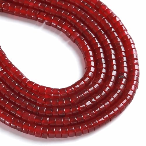 150 Stück 2 x 4 mm natürliche Granatrote Jade, röhrenförmige Perlen, lose, flache, runde zylinderförmige flache Abstandshalter, grüne Steinperlen für Armbänder, Ohrringe, Schmuckherstellung 150 Stück 2 x 4 mm natürliche Granatrote Jade, röhrenförmige Perlen, lose, flache, runde zylinderförmige flache Abstandshalter, grüne Steinperlen für Armbänder, Ohrringe, Schmuckherstellung von ZXYMLZI