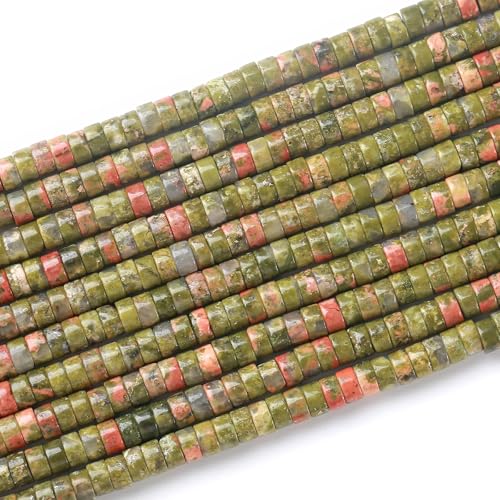 150 Stück 2 x 4 mm natürliche Unakit-Grünstein-Perlen in Rohrform, lose, flach, rund, zylinderförmig, flache Abstandshalter, grüne Steinperlen für Armbänder, Ohrringe, Schmuckherstellung 150 Stück 2 x 4 mm natürliche Unakit-Grünstein-Perlen in Rohrform, lose, flach, rund, zylinderförmig, flache Abstandshalter, grüne Steinperlen für Armbänder, Ohrringe, Schmuckherstellung von ZXYMLZI
