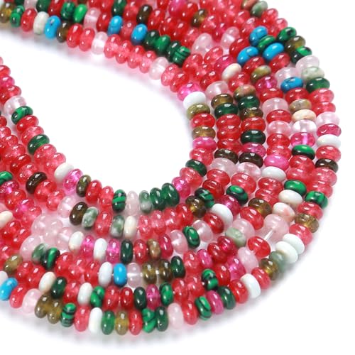 150 Stück 2 x 4 mm natürliche gemischte Farben rote Jade-Stein-Rondelle-Perlen Abakus-Scheibensteinperlen rund lose Abstandshalter Edelstein für DIY Armband Halskette Schmuckherstellung 150 Stück 2 x 4 mm natürliche gemischte Farben rote Jade-Stein-Rondelle-Perlen Abakus-Scheibensteinperlen rund lose Abstandshalter Edelstein für DIY Armband Halskette Schmuckherstellung von ZXYMLZI