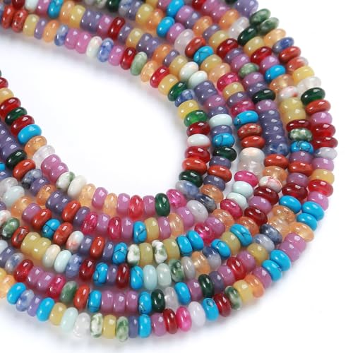 150 Stück 2 x 4 mm natürliche gemischte bunte Jade-Stein-Rondelle-Perlen, Abakus-Scheibensteinperlen, rund, lose Abstandshalter, Edelstein für DIY-Armbänder, Halsketten, Schmuckherstellung 150 Stück 2 x 4 mm natürliche gemischte bunte Jade-Stein-Rondelle-Perlen, Abakus-Scheibensteinperlen, rund, lose Abstandshalter, Edelstein für DIY-Armbänder, Halsketten, Schmuckherstellung von ZXYMLZI