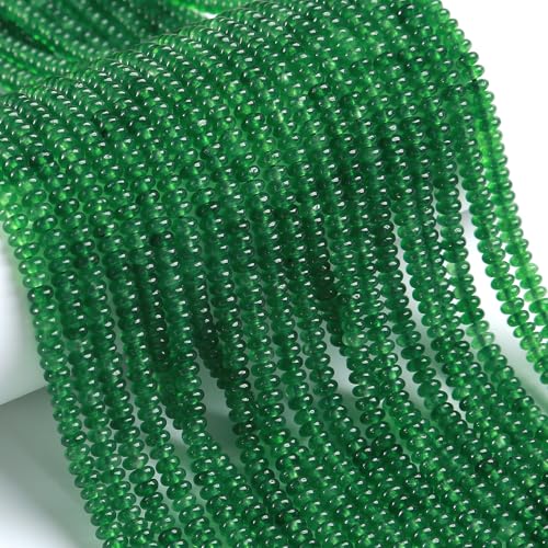 150 Stück 2 x 4 mm natürliche grüne Jade-Stein-Rondelle-Perlen, Abakus-Scheibensteinperlen, rund, lose Abstandshalter, Edelstein für DIY-Armbänder, Halsketten, Schmuckherstellung 150 Stück 2 x 4 mm natürliche grüne Jade-Stein-Rondelle-Perlen, Abakus-Scheibensteinperlen, rund, lose Abstandshalter, Edelstein für DIY-Armbänder, Halsketten, Schmuckherstellung von ZXYMLZI