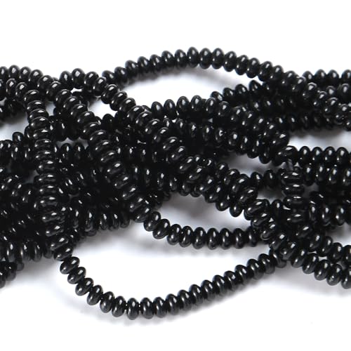 150 Stück 2 x 4 mm natürliche schwarze Achat-Stein-Rondelle-Perlen, Abakus-Scheibensteinperlen, rund, lose Abstandshalter, Edelstein für DIY-Armbänder, Halsketten, Schmuckherstellung 150 Stück 2 x 4 mm natürliche schwarze Achat-Stein-Rondelle-Perlen, Abakus-Scheibensteinperlen, rund, lose Abstandshalter, Edelstein für DIY-Armbänder, Halsketten, Schmuckherstellung von ZXYMLZI