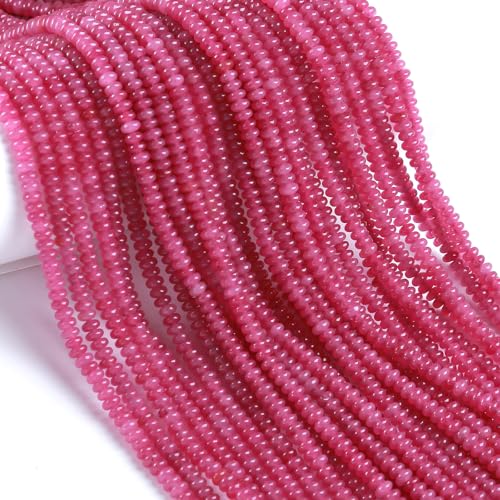 150 Stück 2 x 4 mm natürliche violette rote Jade-Stein-Rondelle-Perlen, Abakus-Scheibensteinperlen, rund, lose Abstandshalter, Edelstein für DIY-Armbänder, Halsketten, Schmuckherstellung 150 Stück 2 x 4 mm natürliche violette rote Jade-Stein-Rondelle-Perlen, Abakus-Scheibensteinperlen, rund, lose Abstandshalter, Edelstein für DIY-Armbänder, Halsketten, Schmuckherstellung von ZXYMLZI