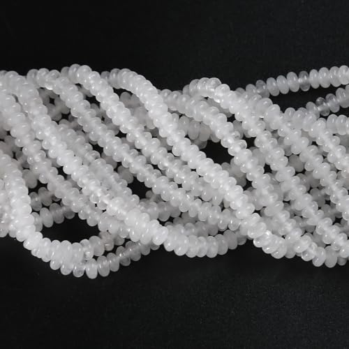 150 Stück 2 x 4 mm natürliche weiße Jadestein-Rondelle-Perlen, Abakus-Scheibensteinperlen, rund, lose Abstandshalter, Edelstein für DIY-Armbänder, Halsketten, Schmuckherstellung 150 Stück 2 x 4 mm natürliche weiße Jadestein-Rondelle-Perlen, Abakus-Scheibensteinperlen, rund, lose Abstandshalter, Edelstein für DIY-Armbänder, Halsketten, Schmuckherstellung von ZXYMLZI