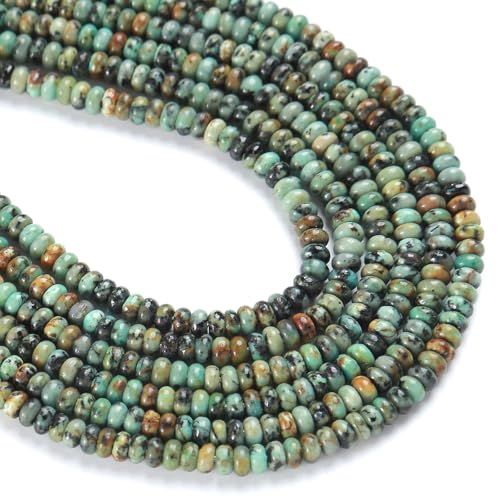 150 Stück 2 x 4 mm natürlicher afrikanischer Türkis-Stein, Rondelle-Perlen, Abakus-Scheibe, rund, lose Abstandshalter, Edelstein für DIY-Armbänder, Halsketten, Schmuckherstellung 150 Stück 2 x 4 mm natürlicher afrikanischer Türkis-Stein, Rondelle-Perlen, Abakus-Scheibe, rund, lose Abstandshalter, Edelstein für DIY-Armbänder, Halsketten, Schmuckherstellung von ZXYMLZI