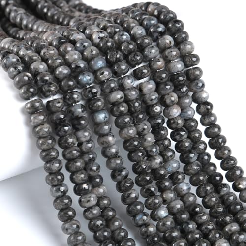 5 x 8 mm, 76 Stück, Naturstein, schwarzer Labradorit, Rondelle, Abstandshalter, lose Abakus-Scheibe, runde lose Edelsteinperlen für Schmuckherstellung, DIY, Armband, Halskette 5 x 8 mm, 76 Stück, Naturstein, schwarzer Labradorit, Rondelle, Abstandshalter, lose Abakus-Scheibe, runde lose Edelsteinperlen für Schmuckherstellung, DIY, Armband, Halskette von ZXYMLZI